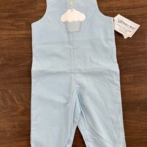 Sky Blue Kids Romper with Cupcake Design